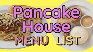 Pancake House Menu Prices [Philippines Restaurant Menu]
