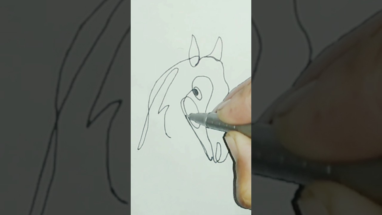 how to draw horse head