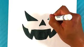 EASY How to Draw HALLOWEEN PUMPKIN FACE