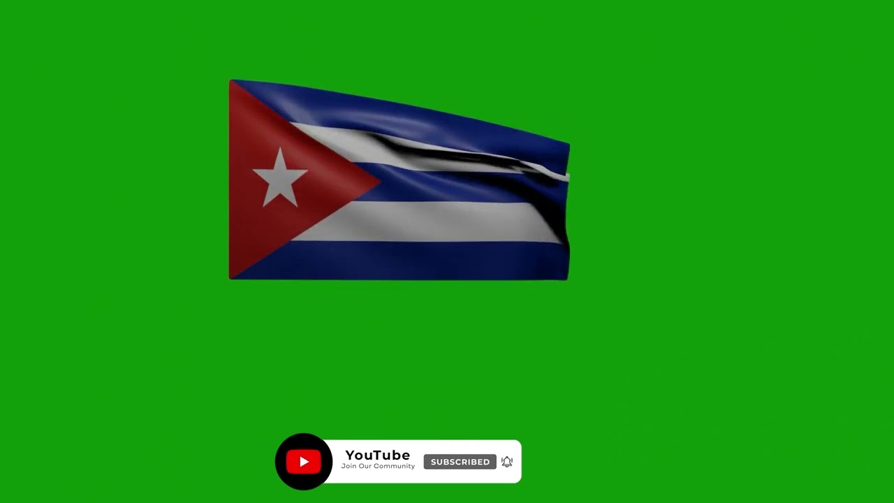 Cuba Flag Green Screen Animation | RK Blender