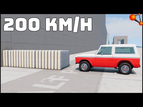 20 MATTRESS vs FORD BRONCO! 200 Km/H CRASH TEST! - BeamNg Drive