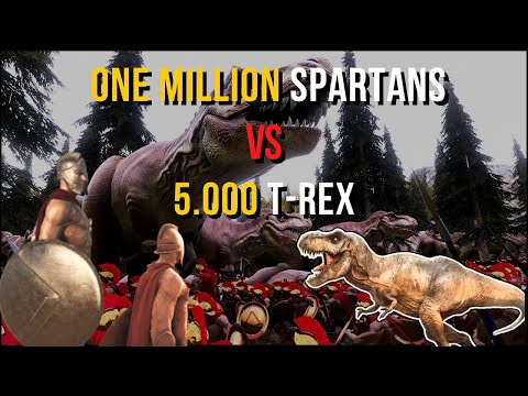 ONE MILLION Spartans vs 5.000 T-REX - Ultimate Epic Battle Simulator 2 | UEBS 2