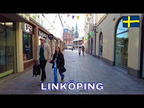 Linköping - Virtual Walking Tour in 4K - April 2023 - Sweden
