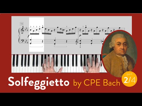 Solfeggietto di CPE Bach: Esercitazione per pianoforte con spartiti, Parte 2 di 4