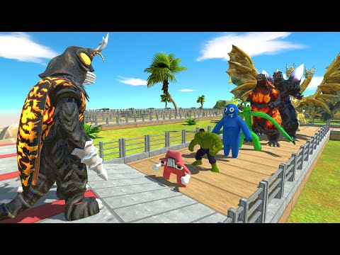 Megalon Oasis Death Run vs Ghidorah - Animal Revolt Battle Simulator