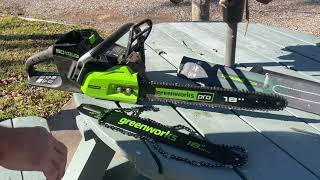 Greenworks 18 Inch Chainsaw Bar & Chain Combo
