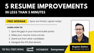 5 Resume Improvements in Less Than Five Minutes