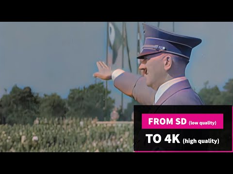Nazi Party Rally, Nuremberg (Nürnberg), Germany 1937 (silent movie) - Enhanced in 4K, Color, 60 fps