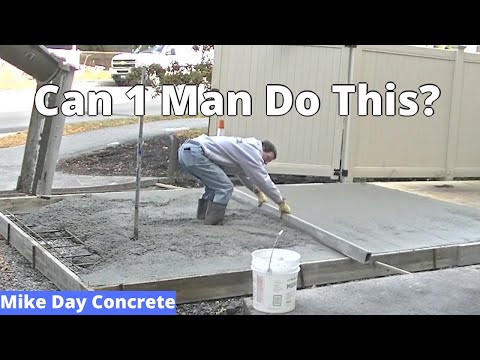 One Man Concrete Slab Pour (How To Pour A Concrete Slab By Yourself)