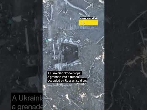 Ukrainian Drone Drops Grenade Right into Trench With Russians #warinukraine #drone