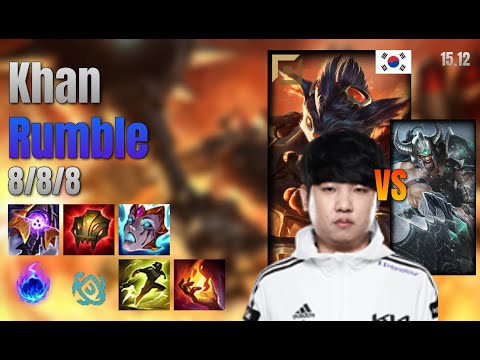 Khan Top Rumble vs Tryndamere lol KR solo rank Full Game 15.12 | 칸 럼블 vs 트린다미어