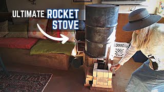 She Heats Her WHOLE House with This ROCKET STOVE BENCH!