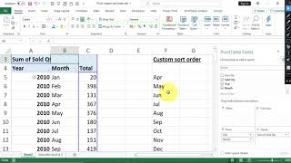 Pivot table custom sort | Data analysis techniques in excel
