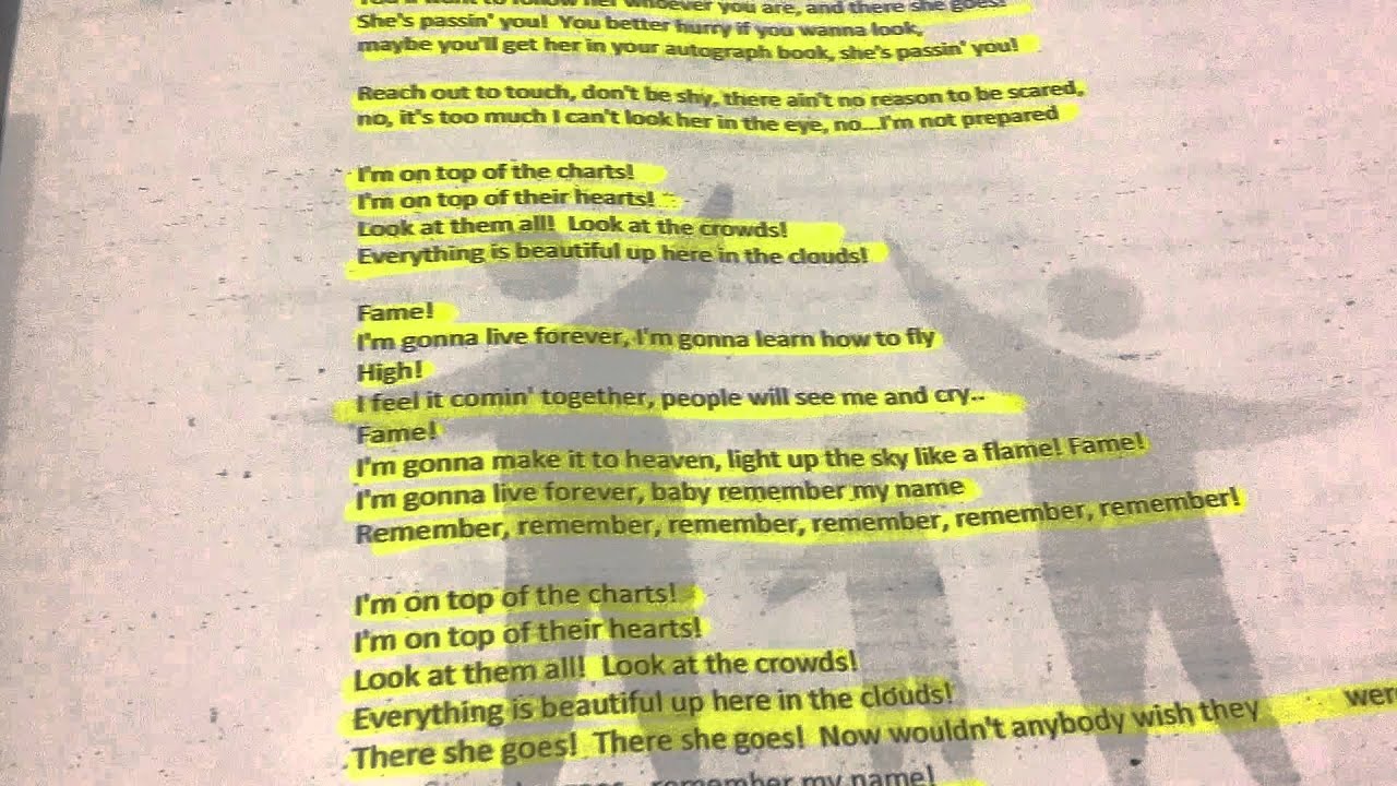 Fame there she goes lyrics by mariam