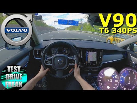 2021 Volvo V90 Recharge T6 AWD 253+87 PS TOP SPEED AUTOBAHN DRIVE POV
