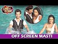 Arjun Bijlani Nia Sharma POOL Masti Offscreen Fun Moments On Ishq Mein Marjawan Sets