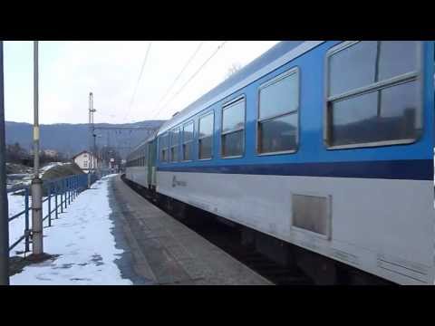 ČD 163.091 - Odjezd vlaku Os 6822 - Neštěmice, 8.2.2013