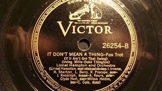 78rpm: It Don't Mean A Thing - Lionel Hampton and his Orchestra, 1939 - Victor 26254