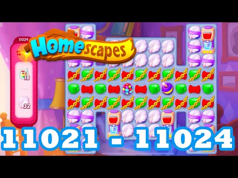 Homescapes Level 11021 - 11024 HD 3 - match puzzle Gameplay | android | IOS | 11022 | 11023 | IOS