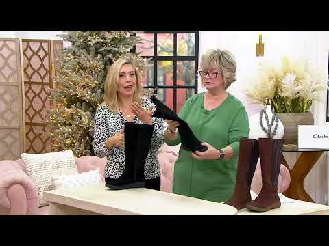 Clarks Collection Suede Tall Shaft Boots - Caroline Style on QVC