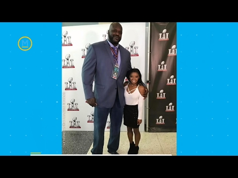 Shaq Next To Simone Biles