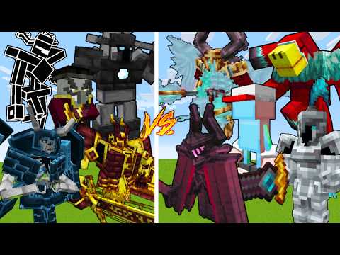 5 Strong Bosses VS 5 Strong Bosses #8  / Minecraft Mob Battle