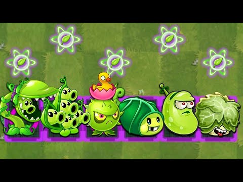PvZ2 - All GREEN Plants Max Mastery Vs 50 All-Star Zombie - Who is Best Plant?