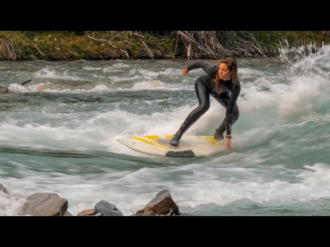 Rocky Mountain River Surfing | 4K Ultra HD