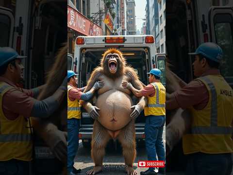 Rescue team saves pregnant monkey from road #humanity #animals #monkey #story #monkeylover #rescue