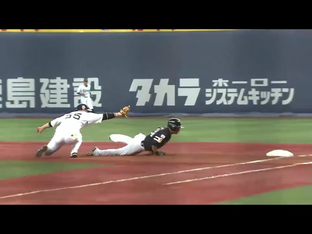 【4回表】バファローズ・T-岡田 素早い判断で併殺を完成させる!! 2016/8/10 Bs-H