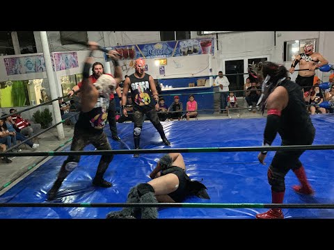 El Susto, Diamante Negro Jr con Gema y Mummra vs Hombre Lobo, Guerrero Azteca Jr y Guerrero Azteca