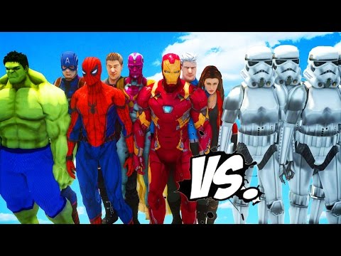 THE AVENGERS VS STORMTROOPERS ARMY - EPIC BATTLE