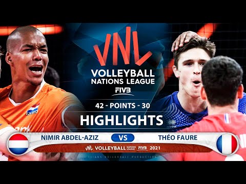 Netherlands vs France | VNL 2021 | Highlights | Nimir Abdel-Aziz vs Théo Faure