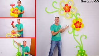 BALLOON FLOWER 🌸- How to make balloon flowers - balloon decoration ideas - Gustavo gg