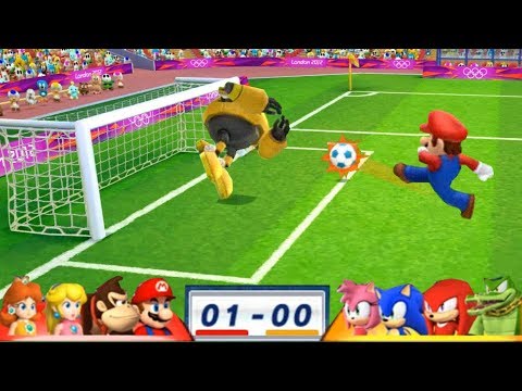 Mario & Sonic At The London 2012 Olympic Games Football #49 With Mario, Donkey Kong, Peach, Daisy