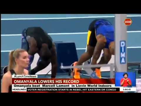 Ferdinand Omanyala runs 6.54 seconds to beat Marcell Jacobs in the 60 metres race in Lievin, France