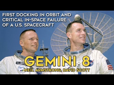 Gemini 8 Full Mission - Launch, Docking, Problem, Agena, Neil Armstrong, Spin Footage, 1966