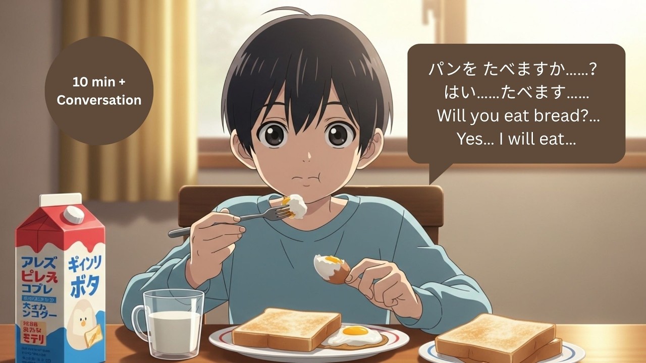 10+ Conversation about Morning Routine | Drink, Study & Breakfast Conversation | JLPT N5 N4 Level