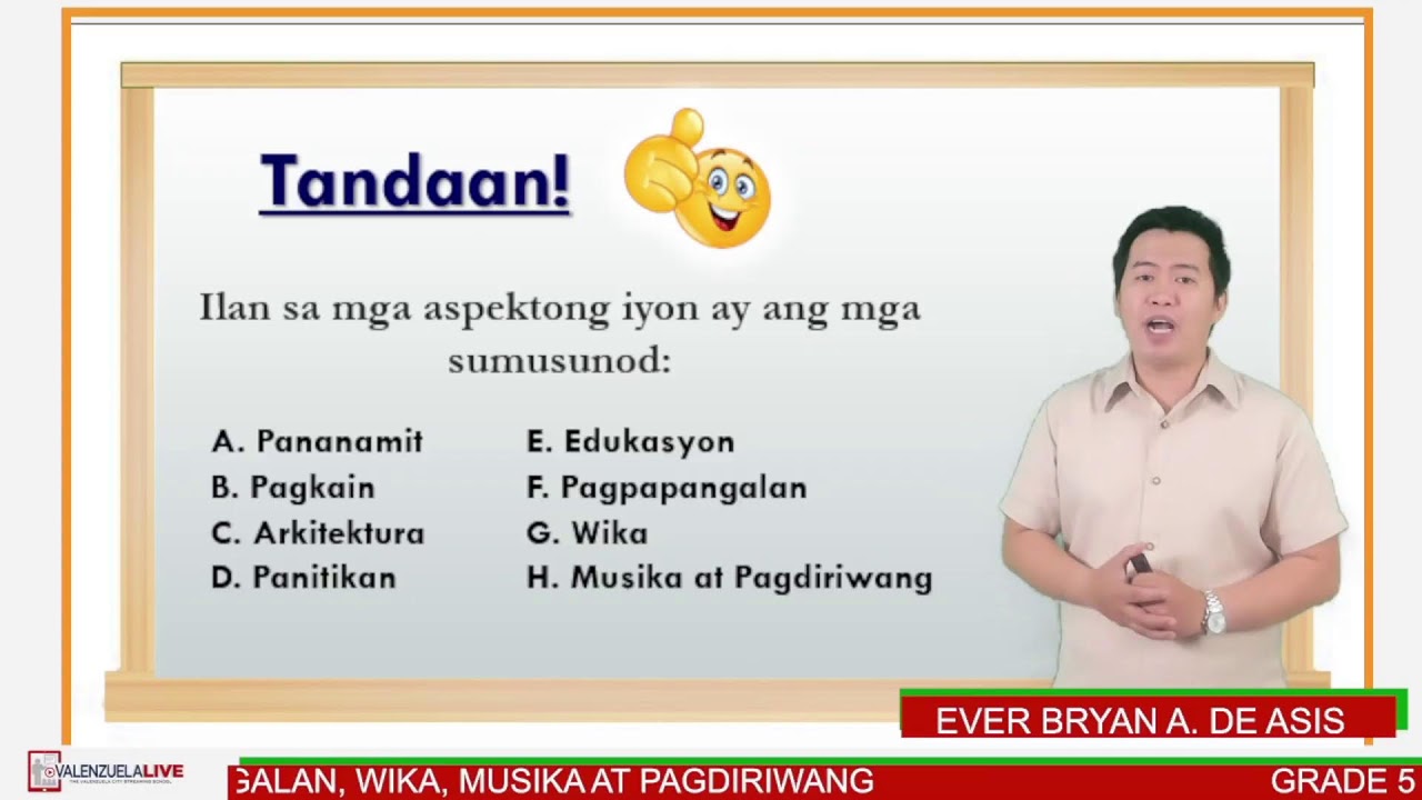 GRADE 5 AP Q3 - IMPLUWENSYA NG MGA ESPANYOL SA KULTURA NG MGA PILIPINO - PANANAMIT, PAGKAIN..