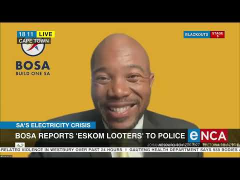SA's electricity crisis Bosa reports "Eskom looters" to police
