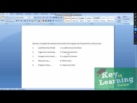 transforming sentences into plural form in Italian