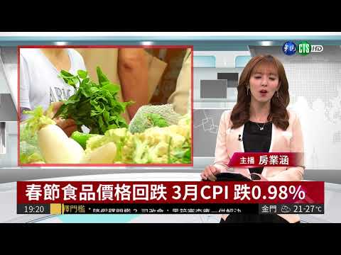 春節食品價格回跌 3月CPI 跌0.98%