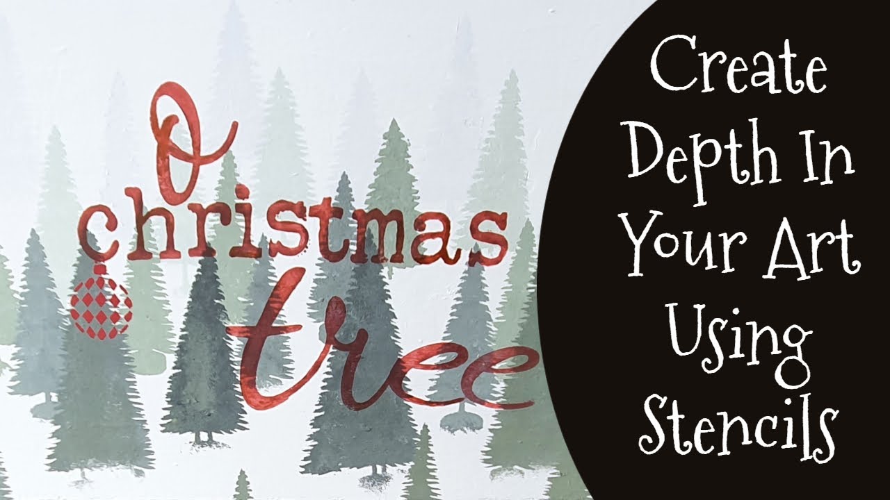 O Christmas Tree! Create Depth in Your Art using Stencils by Julie Wilson of Purple Monkey Manor