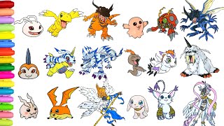 Coloring All Main Digimon Part 1 - Digimon Adventure