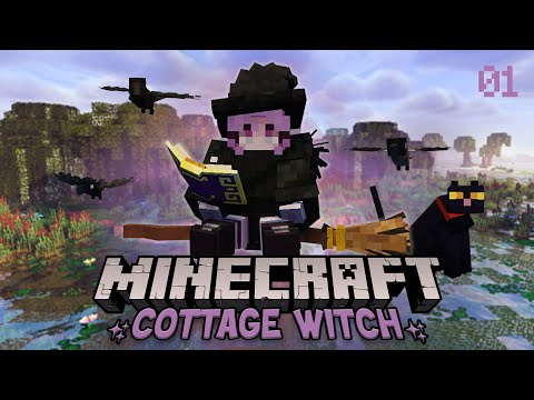 Minecraft, but as a WITCH! 🐈‍⬛ - Cottage Witch Modded Episode 1