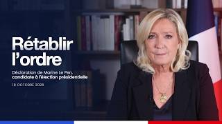 Rétablir l’ordre. Rendre la parole au peuple. Ouvrir la voie de la Renaissance.
