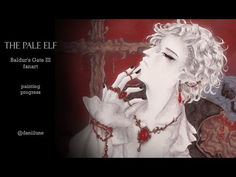 The Pale Elf, Astarion Baldur's Gate 3 fanart - Painting Process