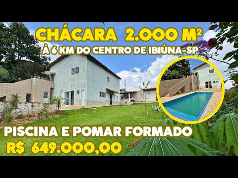 Linda chácara 2.000 m² PISCINA E POMAR FORMADO A VENDA EM IBIÚNA/SP 