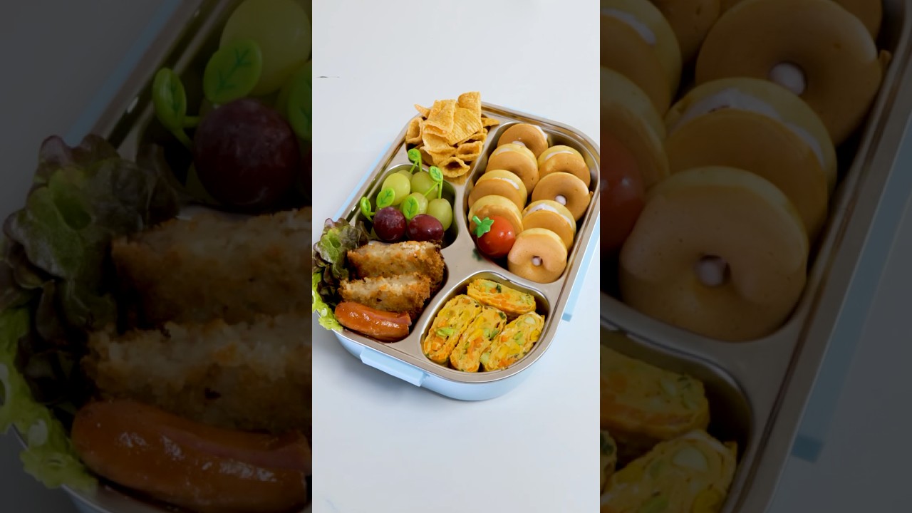 Cheesecake Donuts Bento 🍱 Tongari Corn Cheese Snack | No.37