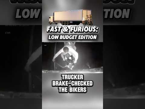 Semi truck driver brake-checked the bikers. #trucking #theft #dryvan #trucker